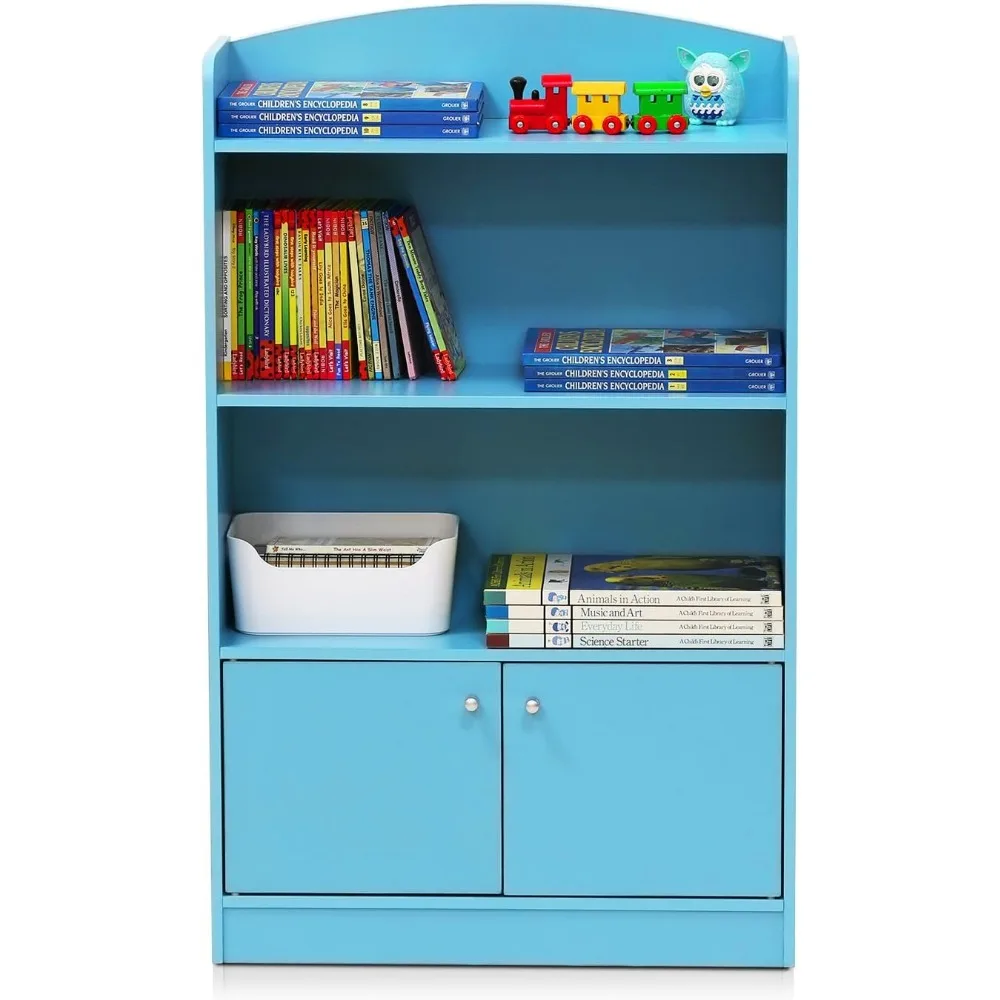 

Bookshelf With Storage Cabinet 9.49D X 23.82W X 42.28H in Book Shelf Light Blue Bookcase Living Room Furniture Home