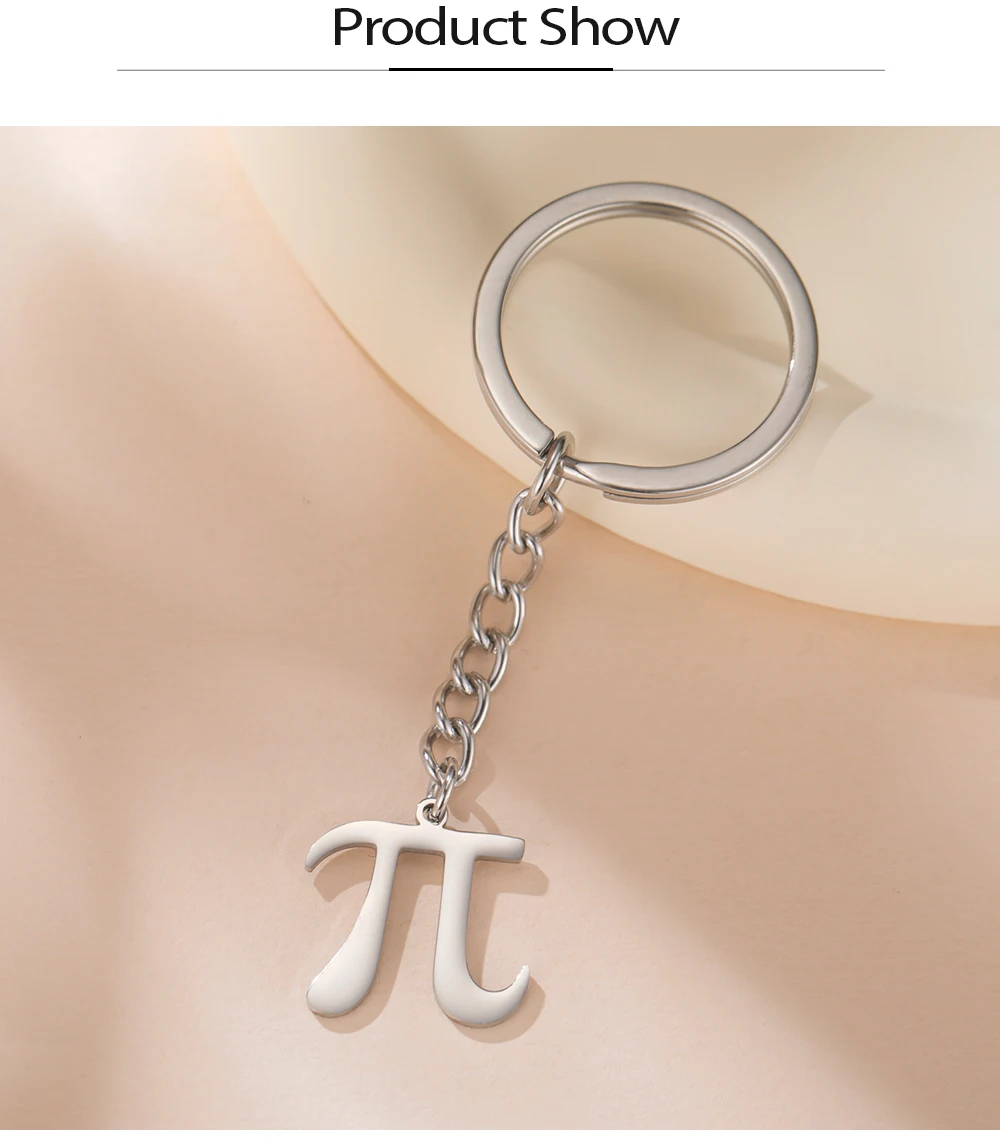 COOLTIME Mathematischer Pi-Symbol-Anhänger, Schlüsselanhänger, Edelstahl, 3.14, Mathe-Schild, Schlüsselanhänger, Schmuck, Geschenk für Mathe-Liebhaber, Lehrer – Detail 8