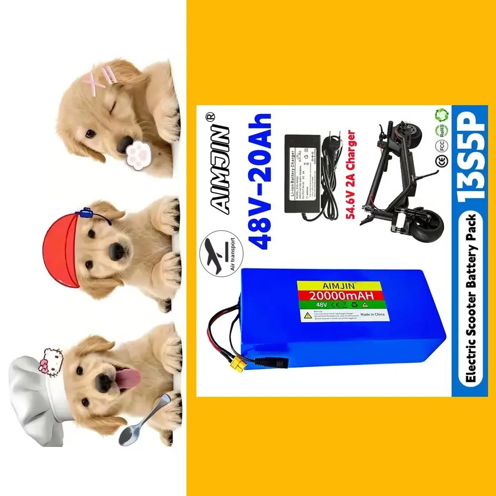 🔧🔧 48V 20Ah 18650 Lithium 13S5P Battery Pack Built-in Intelligent BMS For 500-1000W electrical machinery+charger 🔧🔧