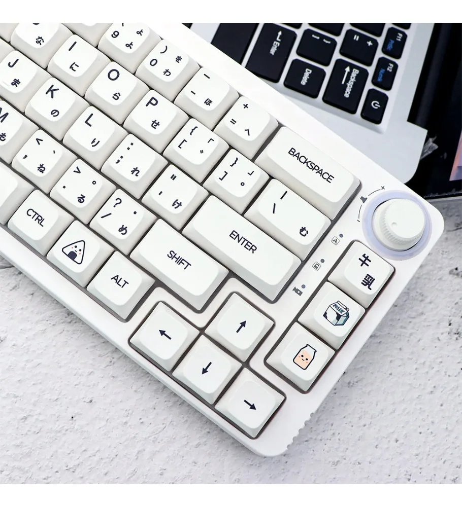 XDA height, milk minimalist keycap heat sublimation 126 keys, suitable for 61/68/104/108 mechanical keyboard