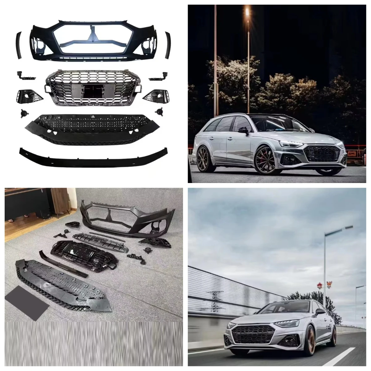 

Stlf Car Allroad A4 S4 B9.5 Front Bumpers Body Kit RS4 Style Front Bumper Assembly For A4 S4 Allroad 2020-2024 B9.5 RS4