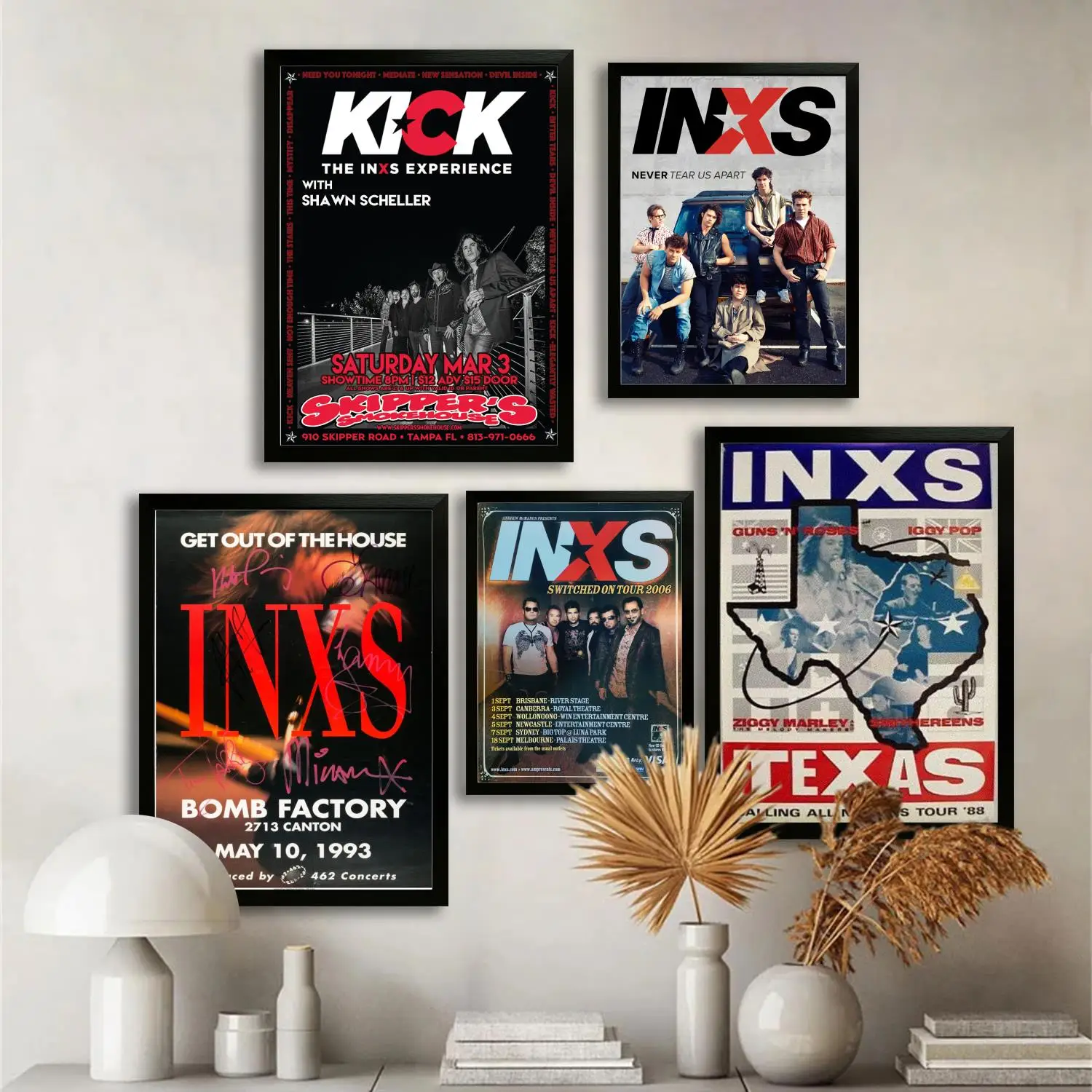ملصق فني من القماش INXS وفن جداري، طباعة صور، ديكور غرفة نوم عائلية حديثة، ملصقات، لوحة زخرفية #1