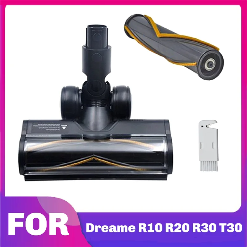 

B98A-For Dreame R10 R20 R30 T30 Vacuum Electric Floor Brush Attachment Floor Soft Roller Brush Head With LED Dust Light