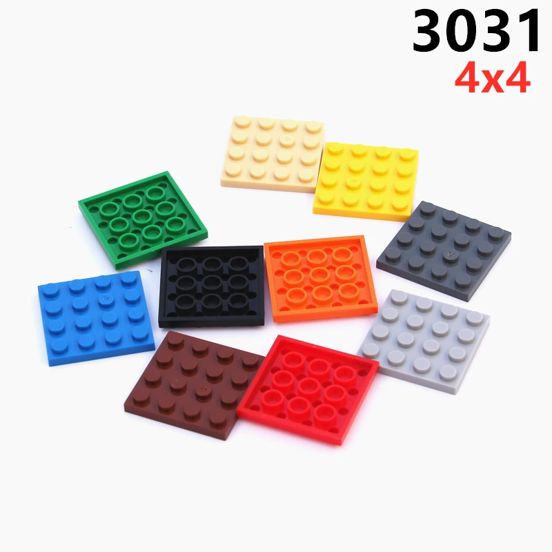 30pcs/lot MOC Parts 3031 Plate 4x4 Compatible Figures Bricks DIY Assmble Building Blocks Particle Kid Puzzle Brain Toys Gift