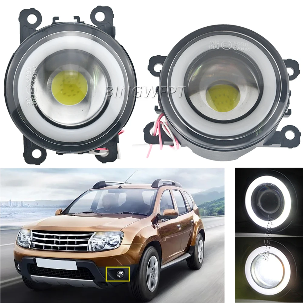 

2 X противотуманные глаза ангела для Renault Duster 2012, 2013, 2014, 2015, для Dacia Duster 2010-2015, автомобильные задние линзы, противотуманные фары H11