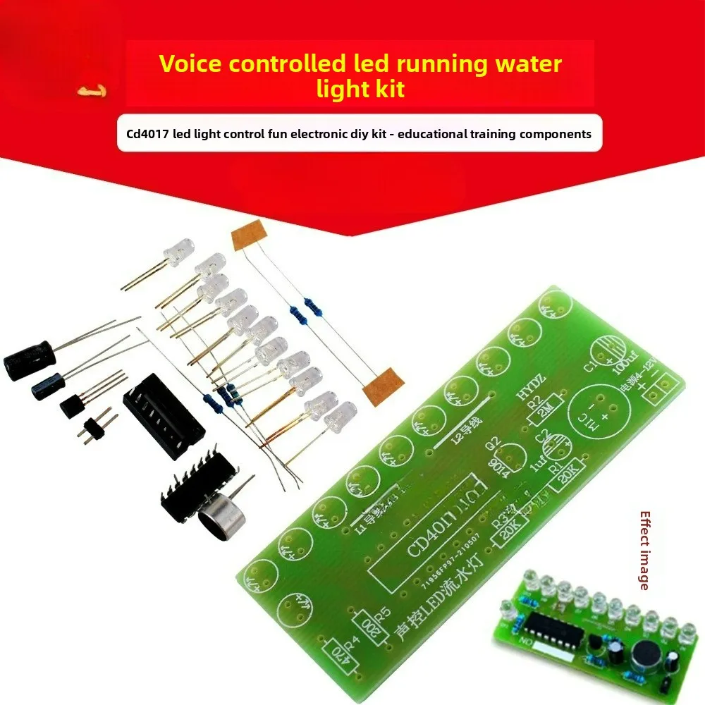 

Комплект светодиодного светильника с голосовой активацией CD4017, цветное управление светом, интересные электронные запасные части для самостоятельного обучения и обучения