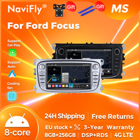 NaviFly UIS7862 8+265GB ROM Android 14 Car Radio For Ford Focus S Max Mondeo Galaxy C-Max Kuga Plug and Play CarPlay Auto GPS BT
