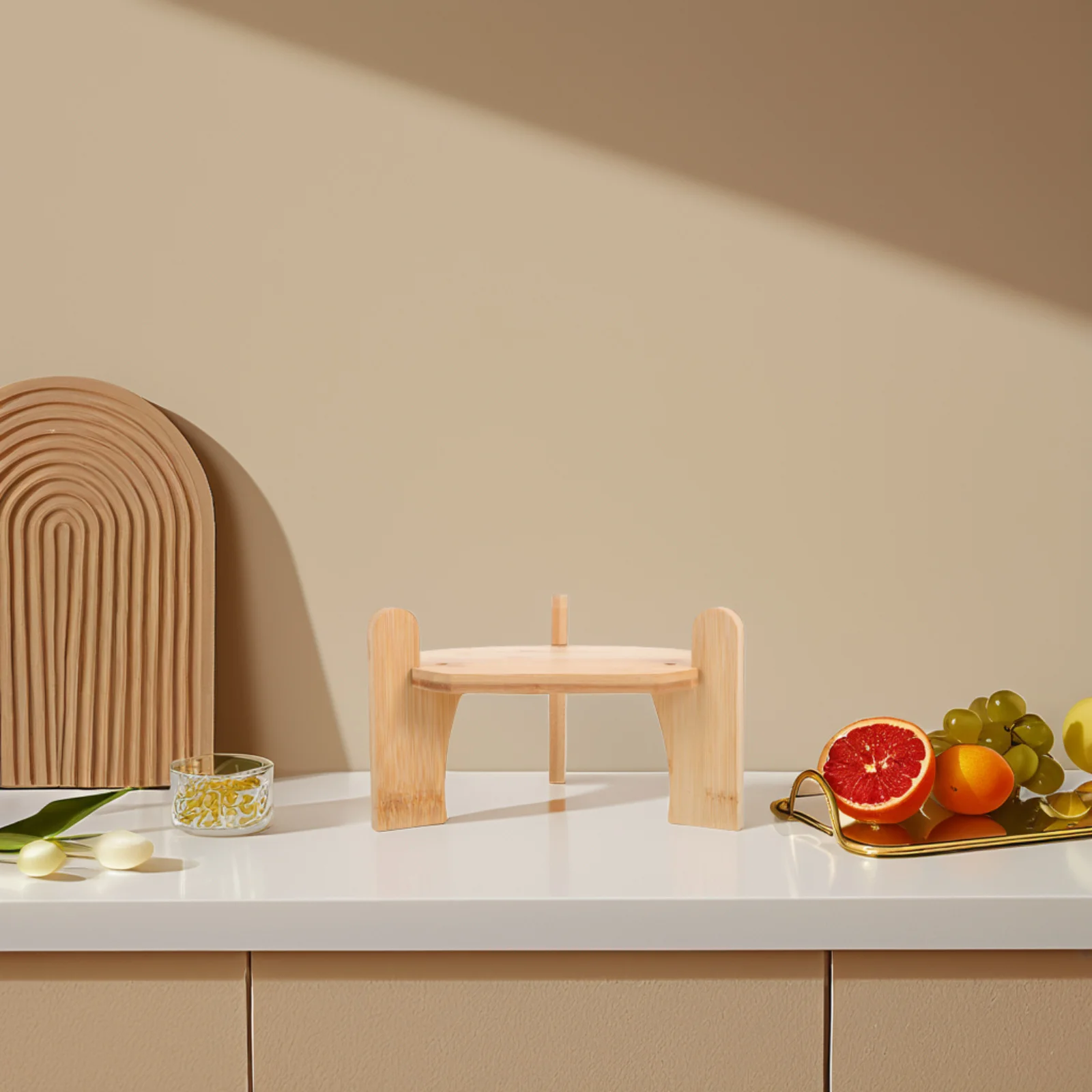 

Glass Beverage Dispenser Stand Bamboo Rack Non-Slip Base Holder Stable Pedestal for Wine Barrel Party Drink Dispenser