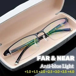 FG Reading Glasses Men Women Eyesglasses Half Frame Bifocal Lenses Eyewear +100 To +400