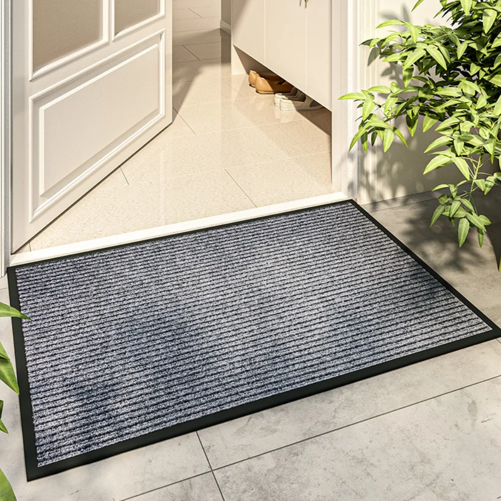 Non-Slip Stripe Groove Door Mat Water-absorbent Dirt-resistant Corridor Rug Rectangular Anti Fouling Welcome Mat Entryway