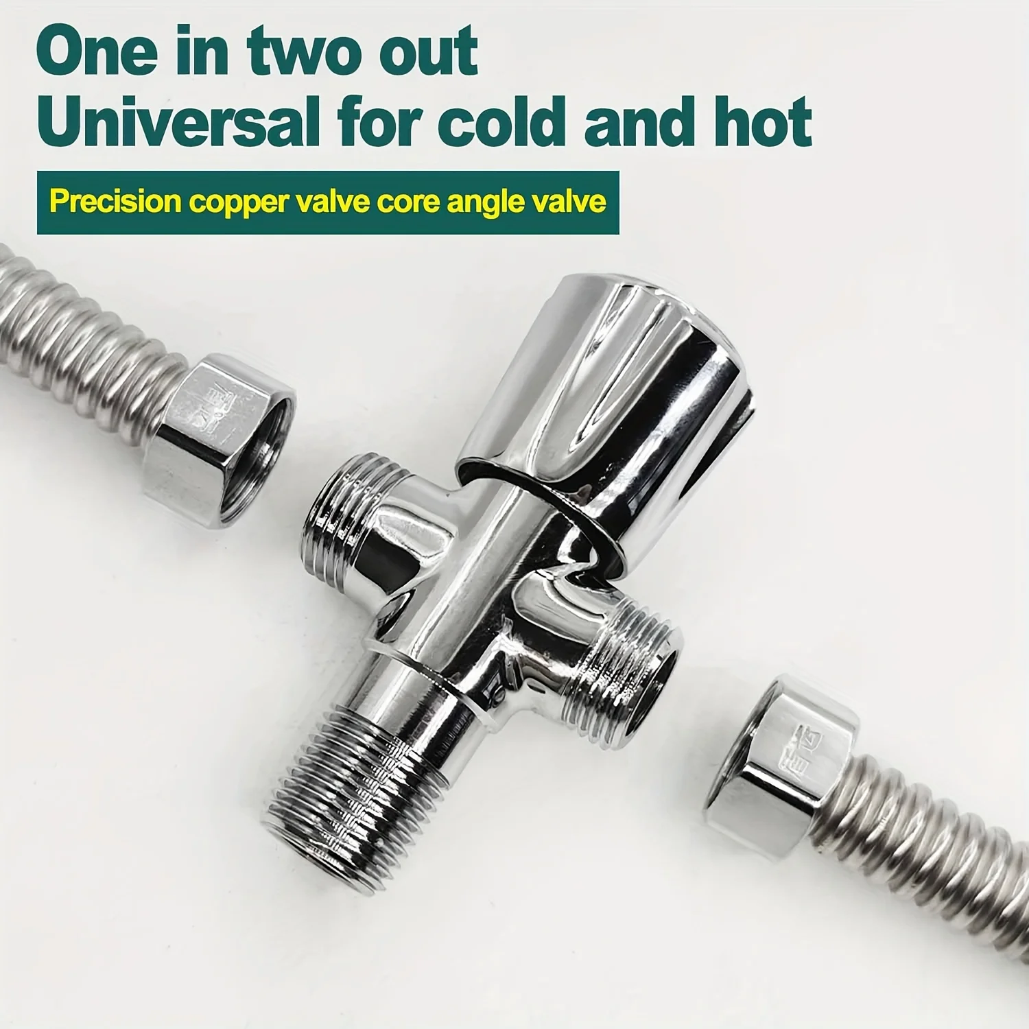 صمام محول من الفولاذ المقاوم للصدأ 1 في 2 خارج، موصل خرطوم دش عالمي بأربعة اتجاهات، خيط G1/2 لأوروبا وأمريكا #2