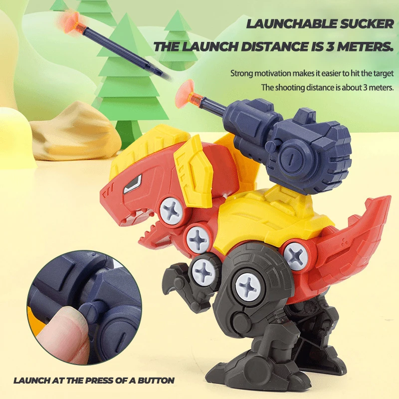 3 個子供 DIY 恐竜ネジブロック取り外し可能組み立てシミュレート翼竜ティラノサウルスモデルセット子供の教育玩具