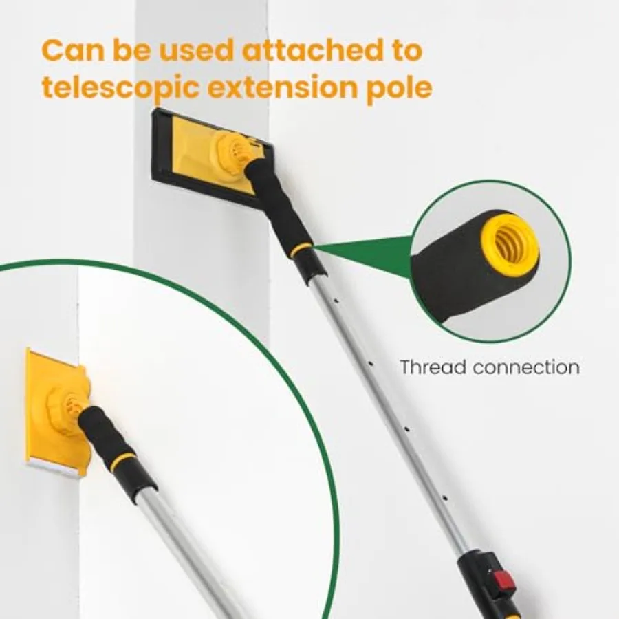 9 Inch Paint Edger Tool Kit with 7 PCS Paint Pad Set for Precision Painting Includes Trim and TouchUp Pads Corner Wall and Ceil