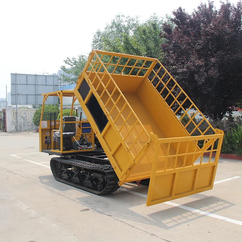 Crawler Loader Agriculture Rubber Anti Slip Track Hydraulic Self Unloading Mountain Orchard Material Transport Vehicle