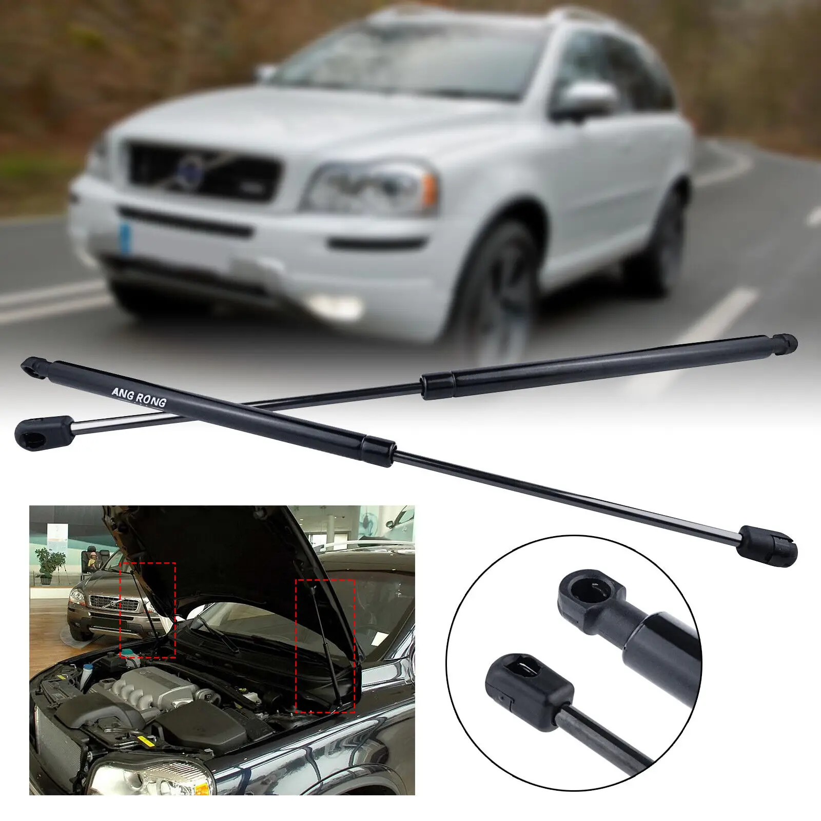 2x Front Bonnet Hood Gas Lifter Spring Struts For 02-14 Volvo XC90 MK1 275 320N