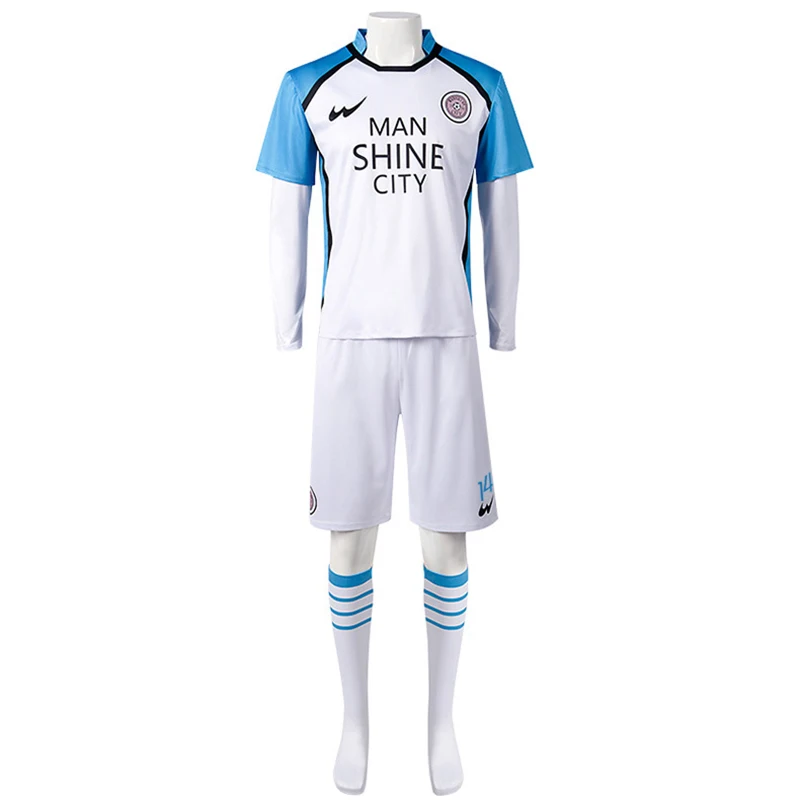 Disfraz de Cosplay de Anime Blue Lock para hombre, camiseta de uniforme rojo, peluca Chigiri Hyoma Seishiro Reo Mikage Nagi, chándal de fútbol Cosplay