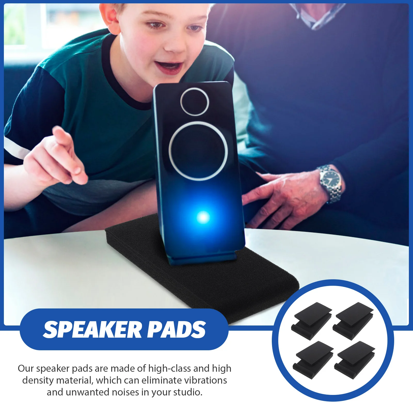 

4 Pcs Anti-shake and Anti-slip Speaker Pad Premium Isolation Pads Cushion Voice Box Noise Polyethylene