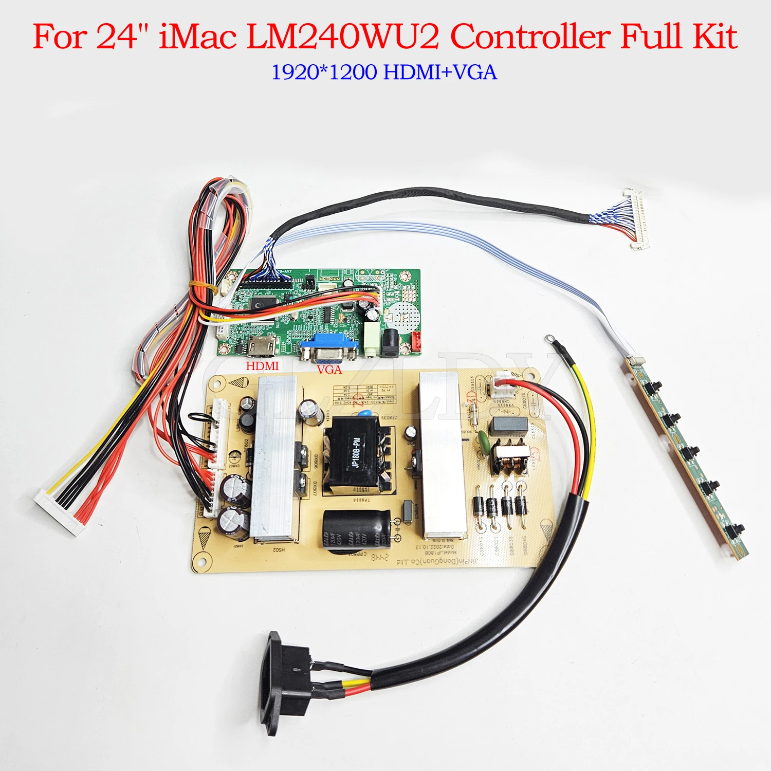 Комплект драйвера 24-дюймового монитора для iMac LM240WU2-SLB3 LM240WU2-SLA1 HDMI + VGA, плата драйвера контроллера ЖК-экрана со светодиодной подсветкой и платой питания