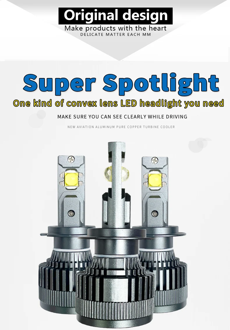 

Car Turbo LED H4 headlight H7 55W H11 H1 HB3 Bulbs 9005 9006 HIR2 H8 P70 6000K Replacement Bulb D2H D2S D1S D4S auto LED 12v 24V