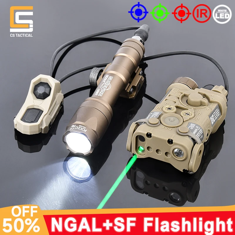 

WADSN Tactical NGAL Red Green Blue Indicator Surefir M300A M600C Hunting Scout Light With Airsoft AXON Dual Control Switch Rail