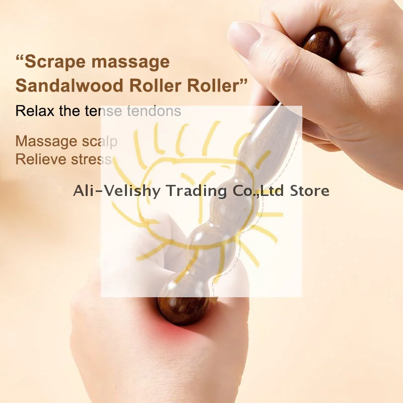 Wood Massage Stick Tool Natural Sandalwood Massager Acupoint Reflexology Tools For Full Body Relaxing Deep Tissue Foot Massage