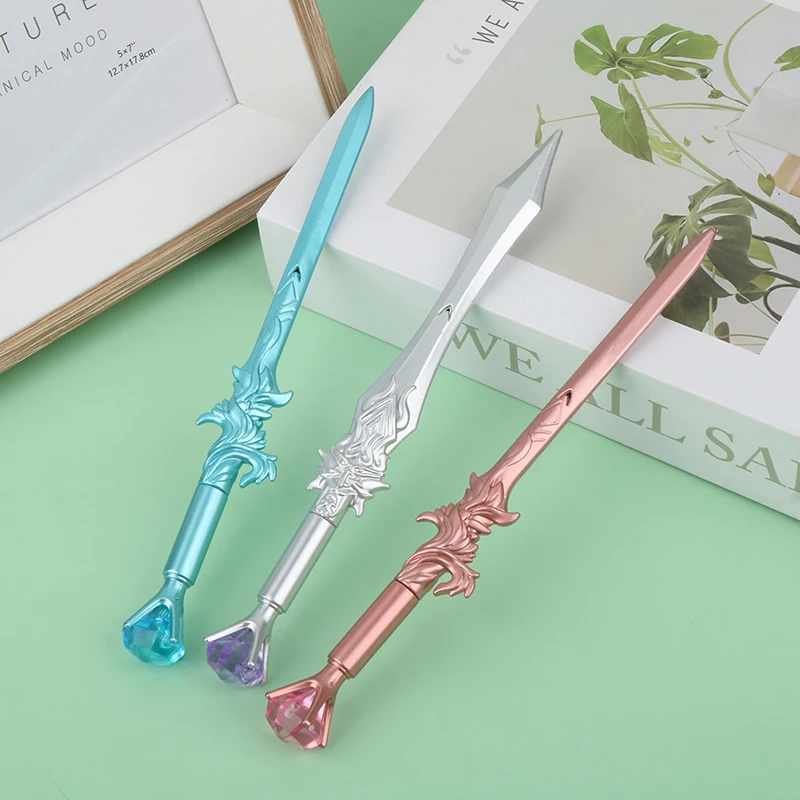 1Pc Stationery Office Creative Phoenix Sword Gel Pen School Supply Handle Gift Lovely Chinese Style Vintage Crystal Sword Pen