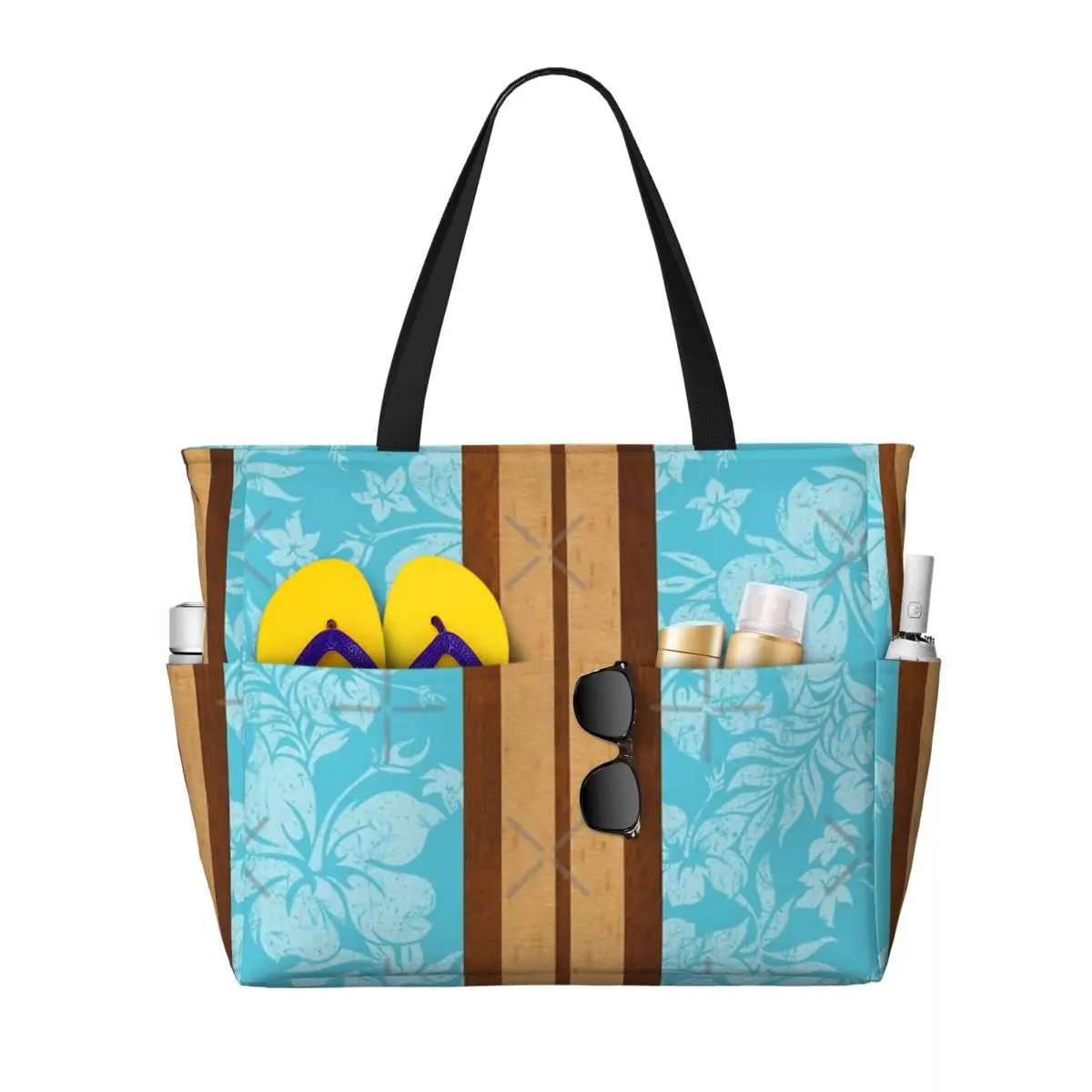 Borsa da viaggio da spiaggia in legno finto Koa hawaiano Sunset Beach, borsa Tote regalo di compleanno da viaggio per adulti alla moda modello Multi-stile