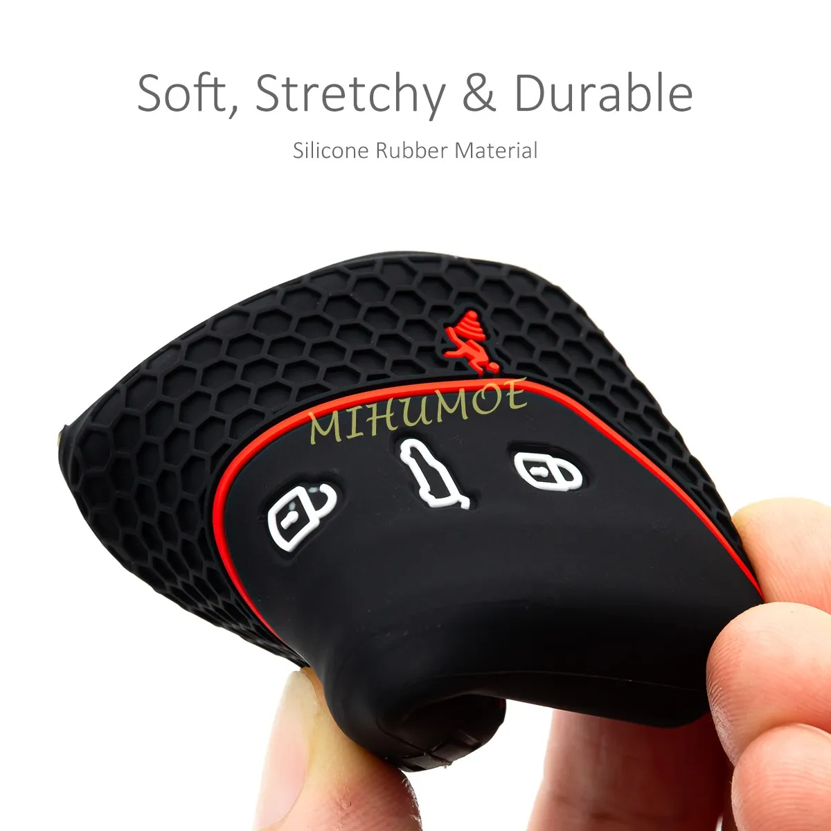 هلام السيليكا 4 أزرار مفتاح السيارة فوب سلسلة غطاء ل 2021-2025 VW Golf GTI R MK8 ID.4 تيجوان أطلس كروس سبورت 2024 2023 2022