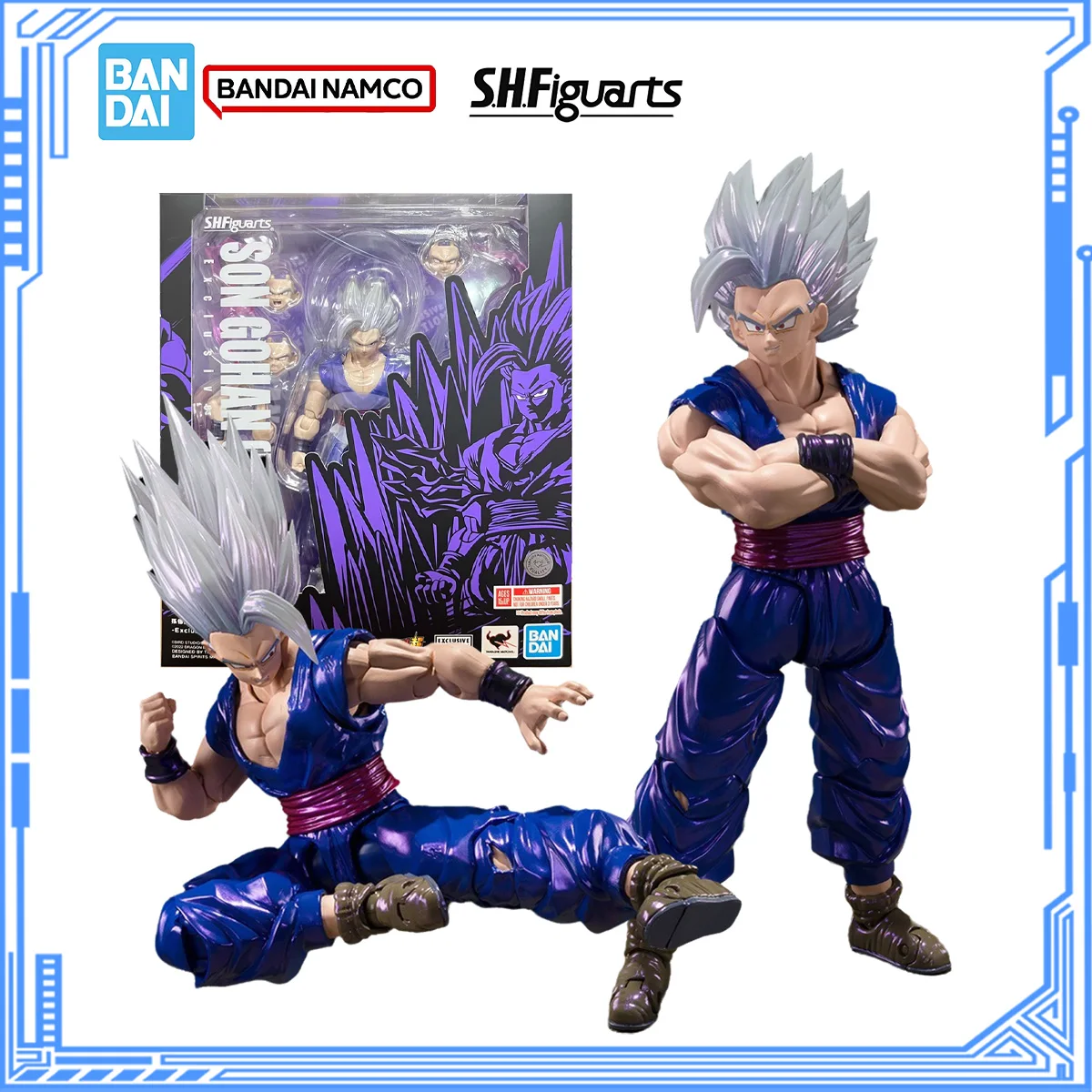 

Bandai натуральная модель Dragon Ball, комплект аниме-фигурок SHF Son Gohan Beast SDCC, экшн-фигурка, подвижная модель, игрушки для мальчиков, подарки
