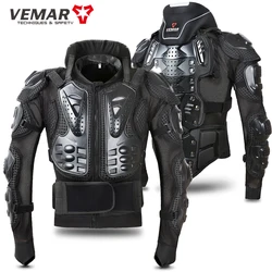 VEMAR-Chaqueta de motocicleta de cuerpo completo para hombre, Protector de pecho y espalda, armadura corporal de Moto, chaqueta de carreras de Motocross, ajustable, negro