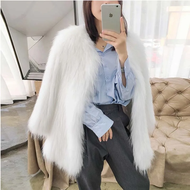 女性用ミドル丈ミックスファーコート、ファッショナブルでスリムなコットン裏地付き