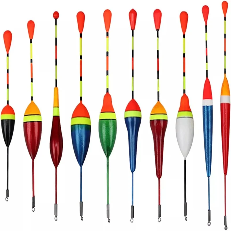 

10Pcs/Lot Fishing Floats Set Buoy Bobber Fishing Stick Floats Fluctuate Mix Size Color Flotador For Fish Accessories