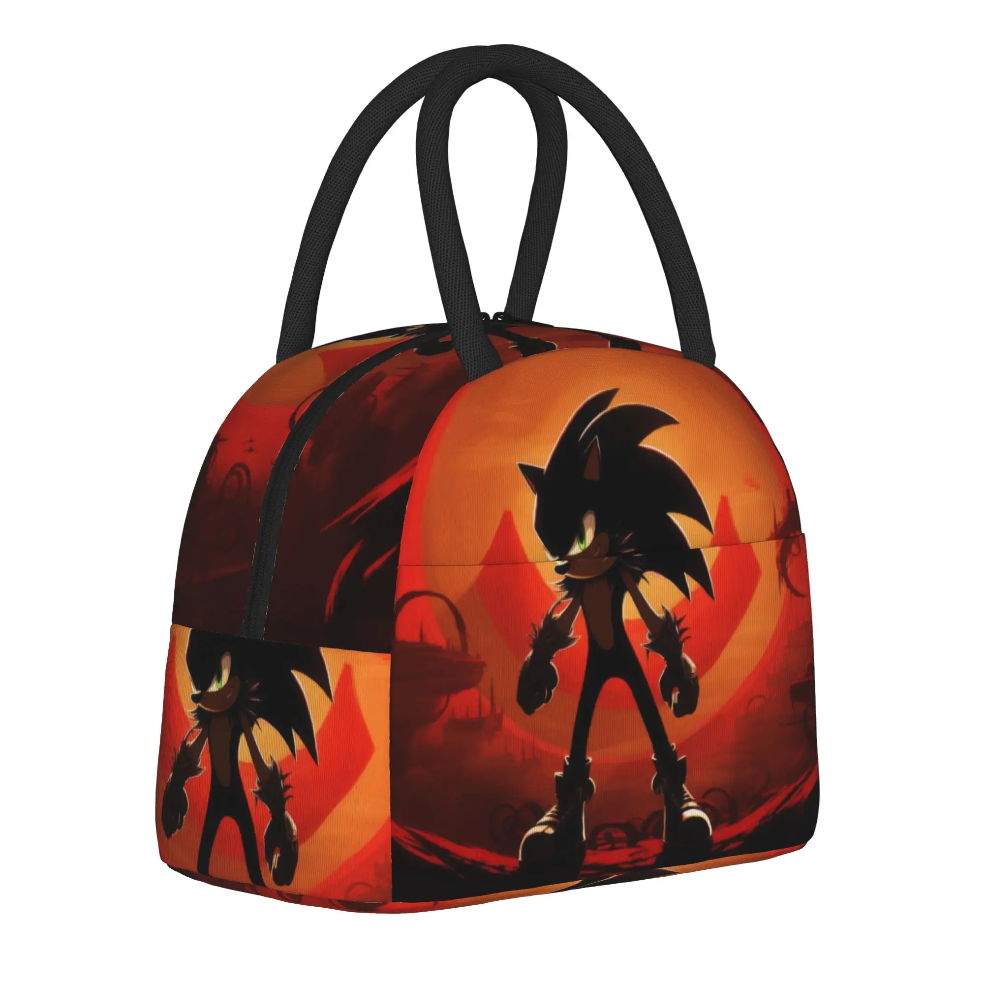 Shadow The Hedgehogs  Insulated Lunch Bag Cooler Bag Reusable  Portable Tote Lunch Box Men Women Work  Picnic