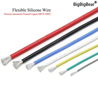 1M/5M Soft Flexible Silicone Wire 30 28 26 24 22 20 18 16 15 14 13 12 10 AWG High Temperature Tinned Copper Heat-resistant cable