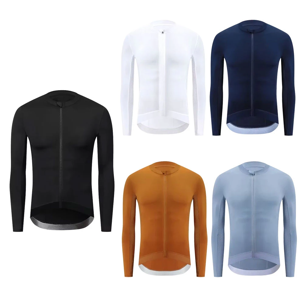 

HISERWA Cycling Jersey For Men Pro Slim Fit Cycling Jersey Long Sleeve MTB Road Bike Clothing Breathable Quick Dry Shirts Tops