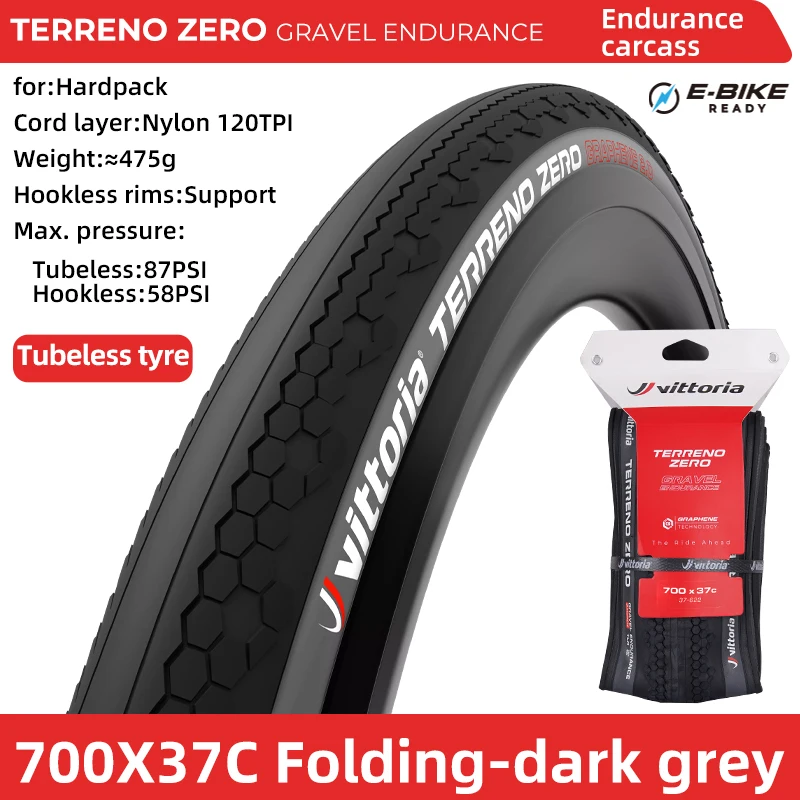 Vittoria Terreno Zero 700x37C/40C Tubeless Gravel Bike Tire