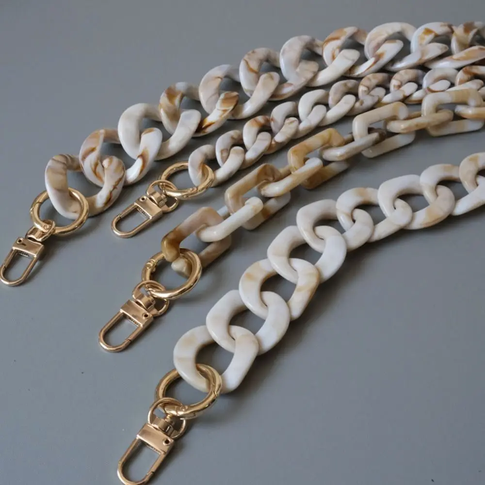 Esmerilado desmontable de lujo para mujer, correas de bolso de hombro, cinturón de cadena de monedero, cadenas de bolso de resina acrílica, cadena