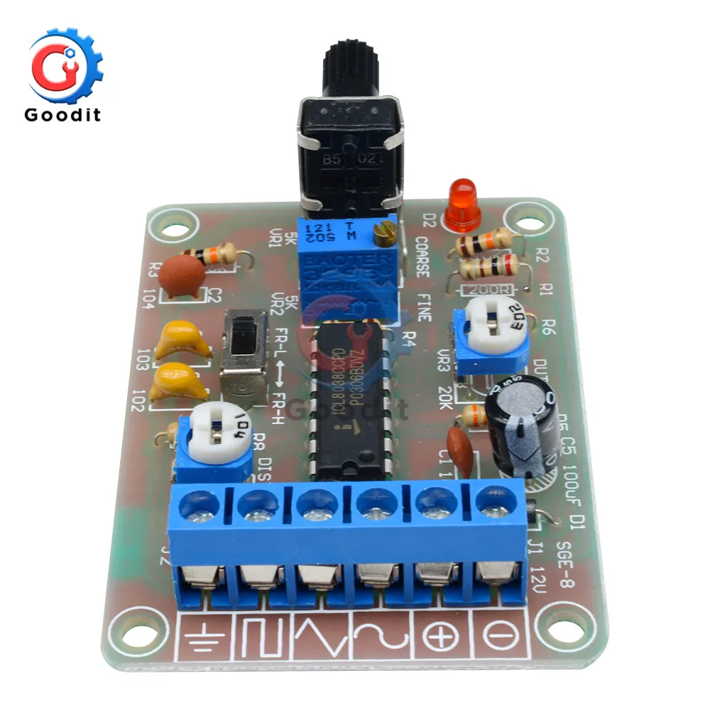 1 Set ICL8038 Monolithic Function Signal Generator Module Sine Square Triangle Welded DIY Kit Sine Square Triangle