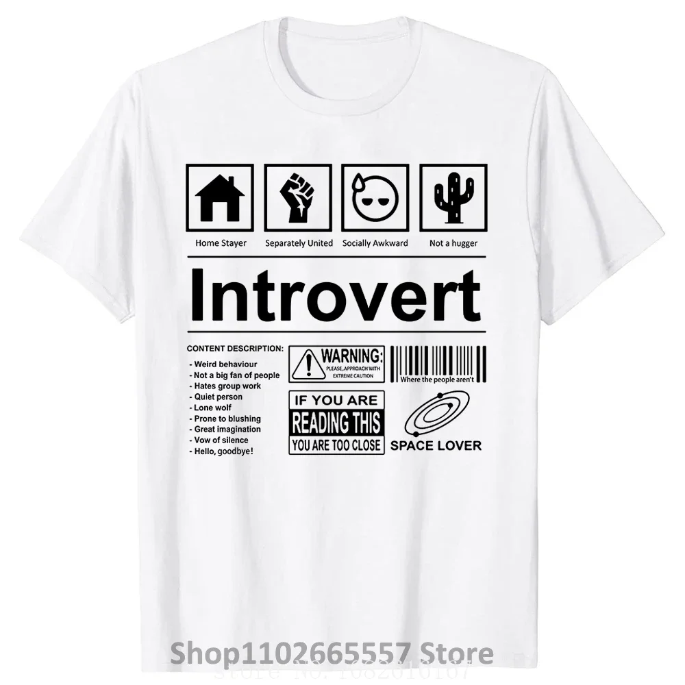 Summer Cotton Streetwear Humor Quotes Christmas Gifts T-shirt Introvert Logo T Shirt Funny Sayings Humor Introvers Joke T Shirts