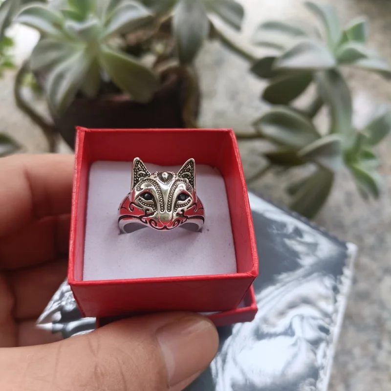 Buyee 925 Sterling Silver Female Ring Finger Cute Fox Open Ring Women Fashion Animal Fine Jewelry Circle Gift