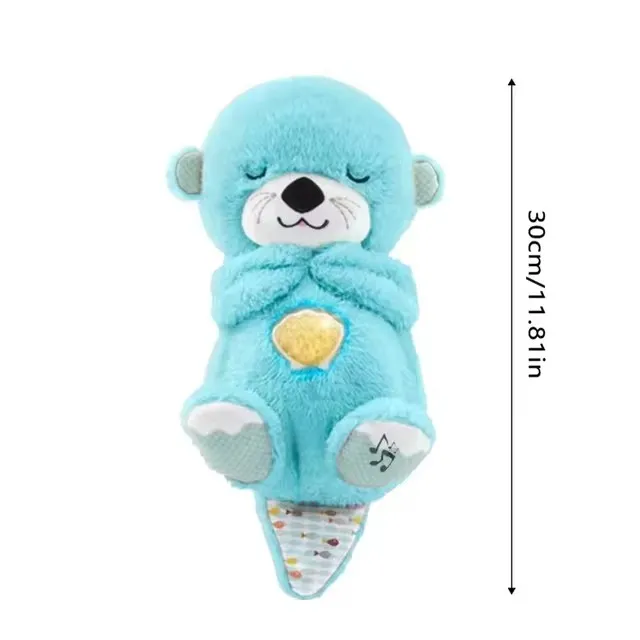 Breathing Otter Sleep and Playmate Otter Musical Stuffed Baby Plush Toy with Light Sound Newborn Sensory Comfortable Baby Gifts