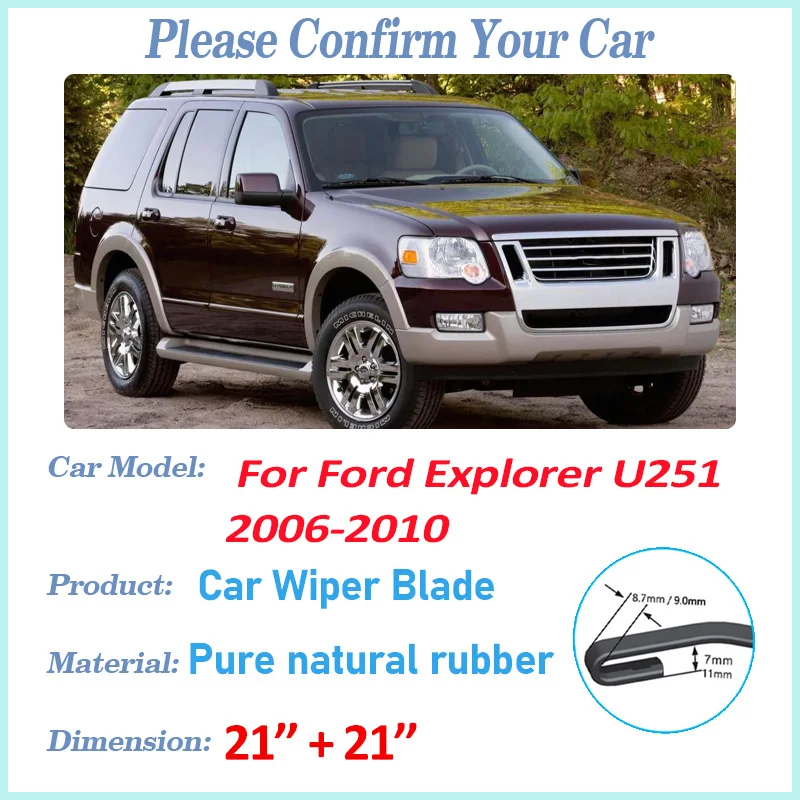 

Windscreen Wiper Blades For Ford Explorer U251 Parts 2006 2007 2008-2010 Auto Wipers Blade Cleaning Brushes Accessories Tools