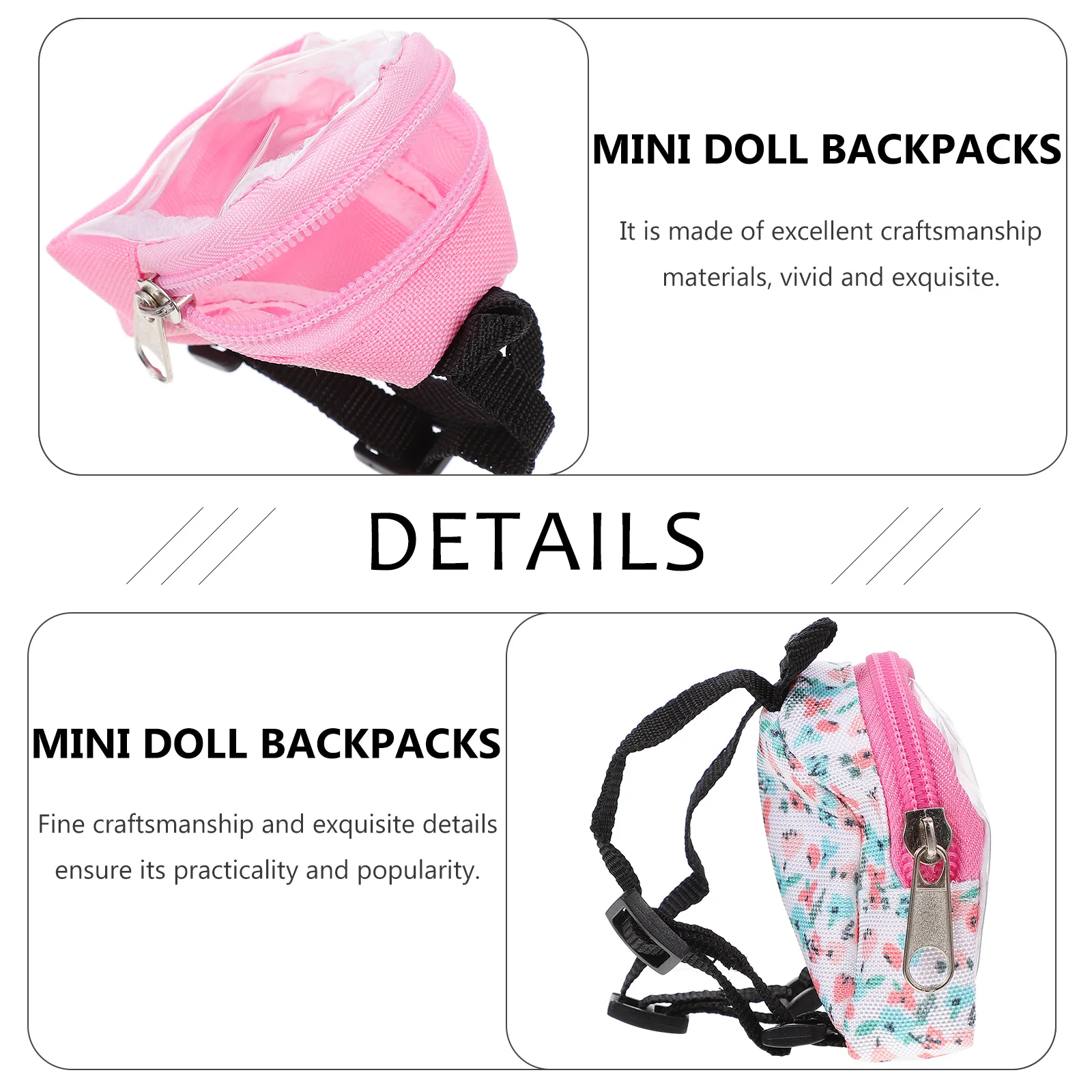 

2Pcs Mini Backpack Decorative Miniature House Adornment Exquisite Craftsmanship Micro Landscape Layout DIY Ornament