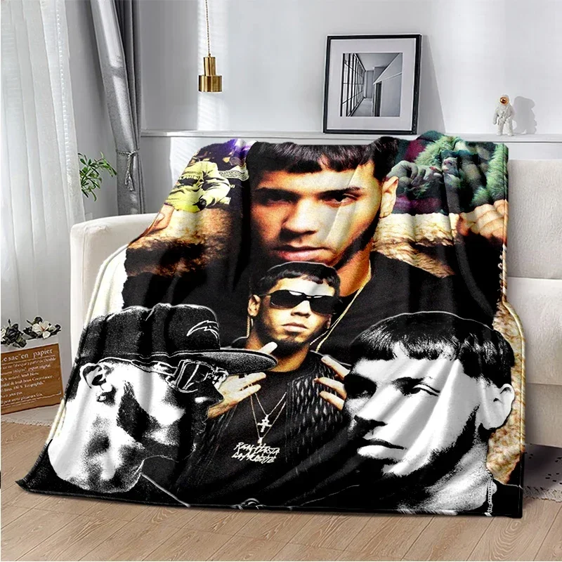 Rap idol flannel blanket 3D printing A-anuel aa soft and comfortable  Living room sofa bed decoration  Fan gift