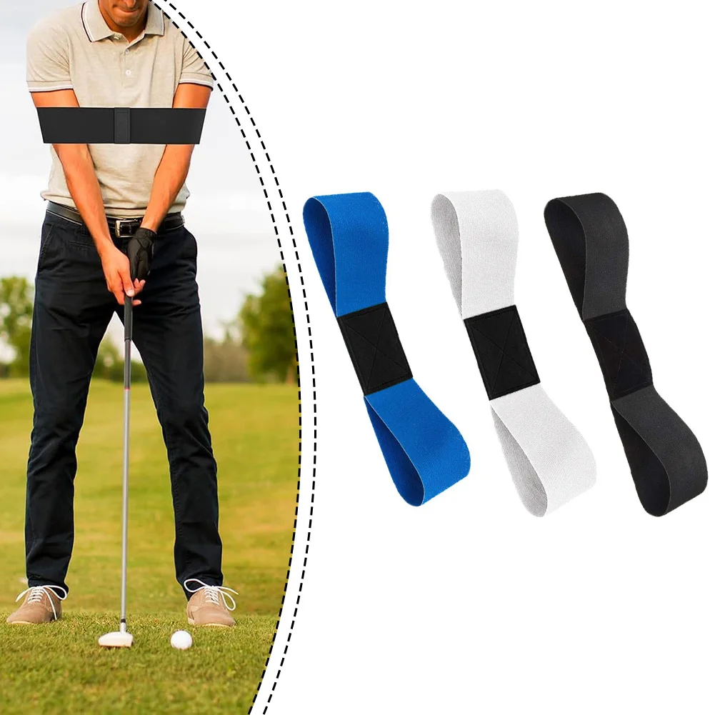 

Golf Swing Training Aid with Adjustable Arm Band to Help Golfers Develop Repeatable Swing Muscle Memory During Practice