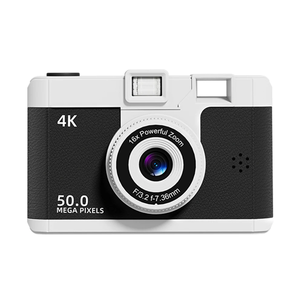 กล้องดิจิตอล HD เลนส์คู่สไตล์ย้อนยุคมินิกล้อง 16x ซูมกล้องถ่ายภาพวิดีโอกล้องสําหรับการเดินทางและนักเรียน