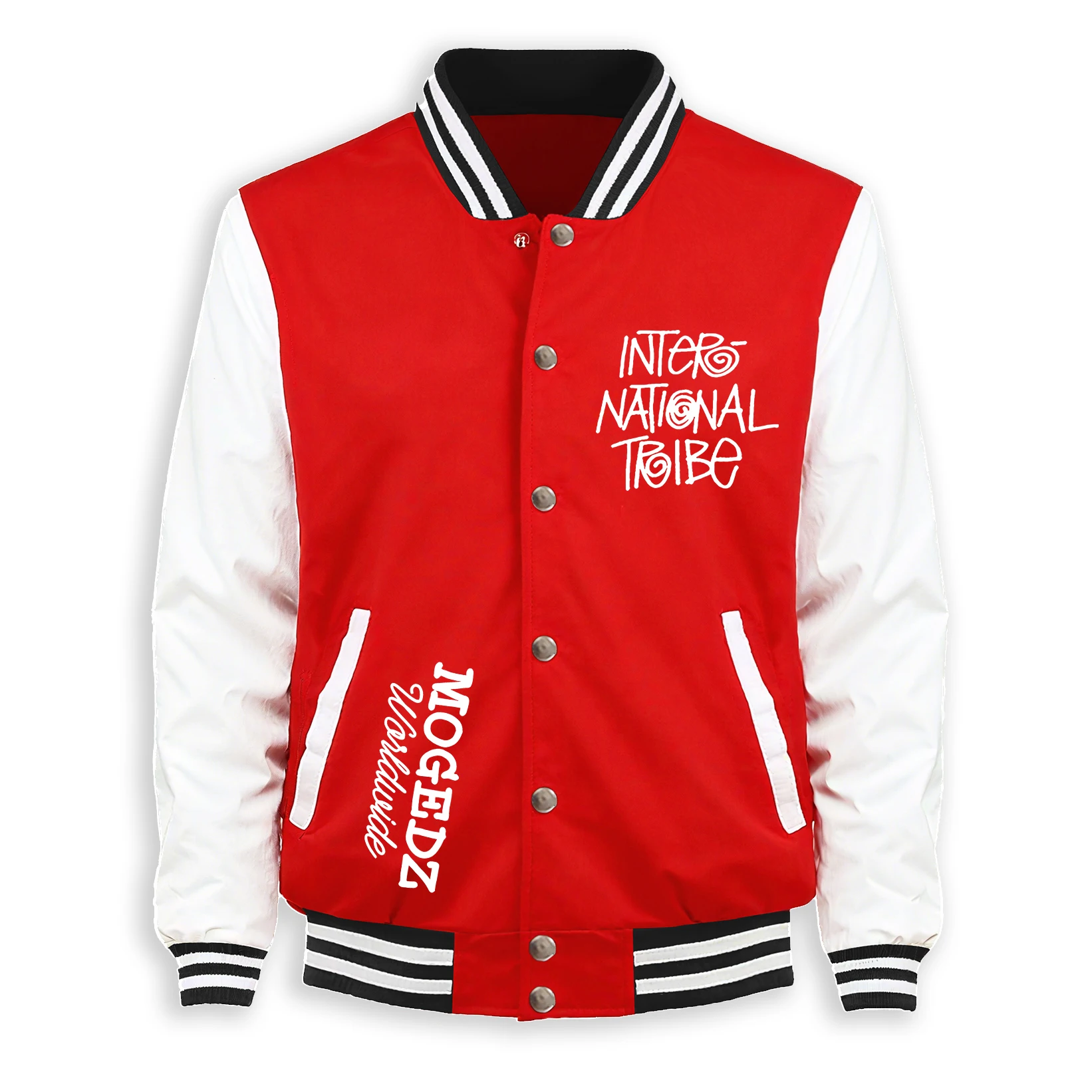 

Intero National S Mogedz Print Man Baseball Jacket Casual Fashion Clothing Autumn Warm Loose Jersey Fleece Unisex Vintage Coat