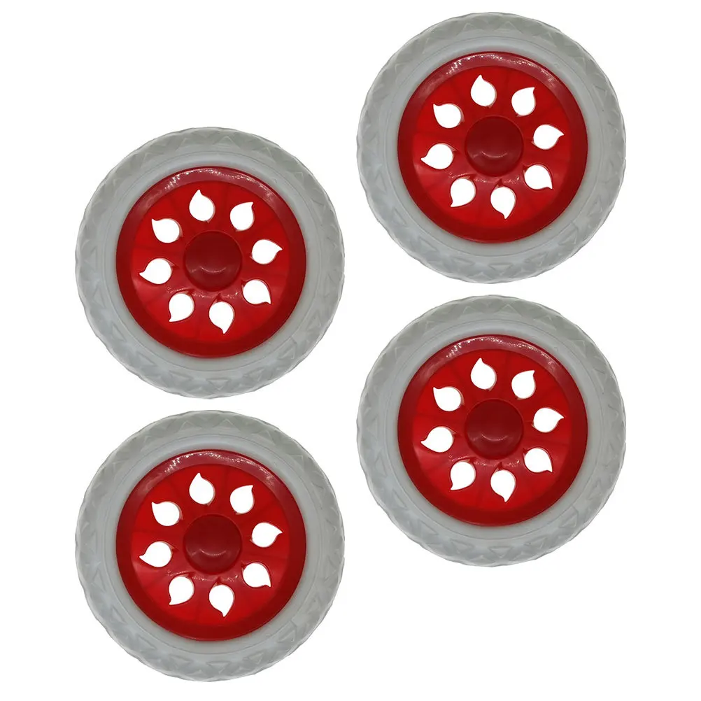 4개입 쇼핑 카트 바퀴 고강도 캐스터 교체 부품 부드러운 롤링 트롤리 캐스터 수하물 카트 및 잡화 트롤리용