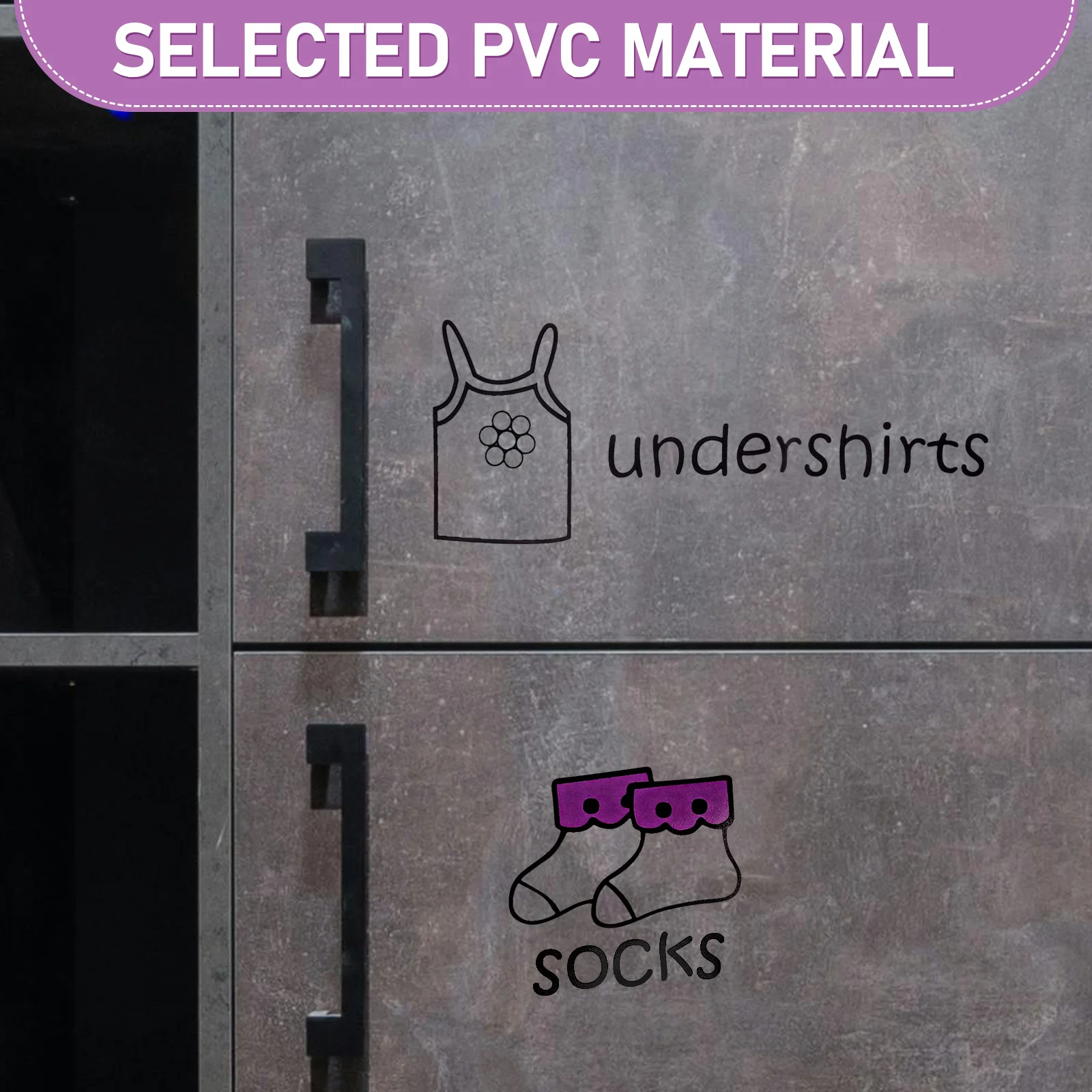 

Clothing Classification Sticker PVC Wardrobe Dresser Clothing Label Decal Clothes Sorting Organization Sticker Removable Closet