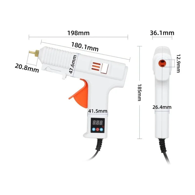 AAAN-EU Plug 120W Digital Display Adjustable Temperature Hot Melt Glue Gun Industrial Repair Heating Tool DIY Crafts